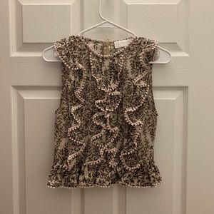 Zimmermann floral-print trimmed silky tank